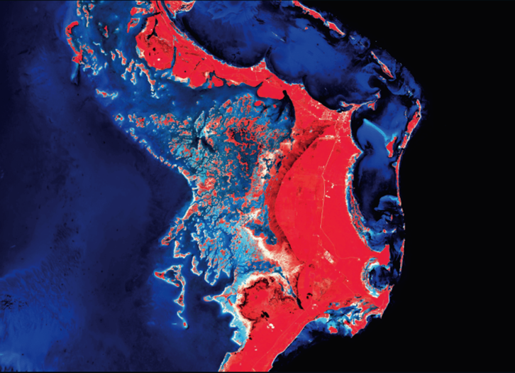 ‘Kostaldeak espaziotik’ erakusketaren irudi bat.