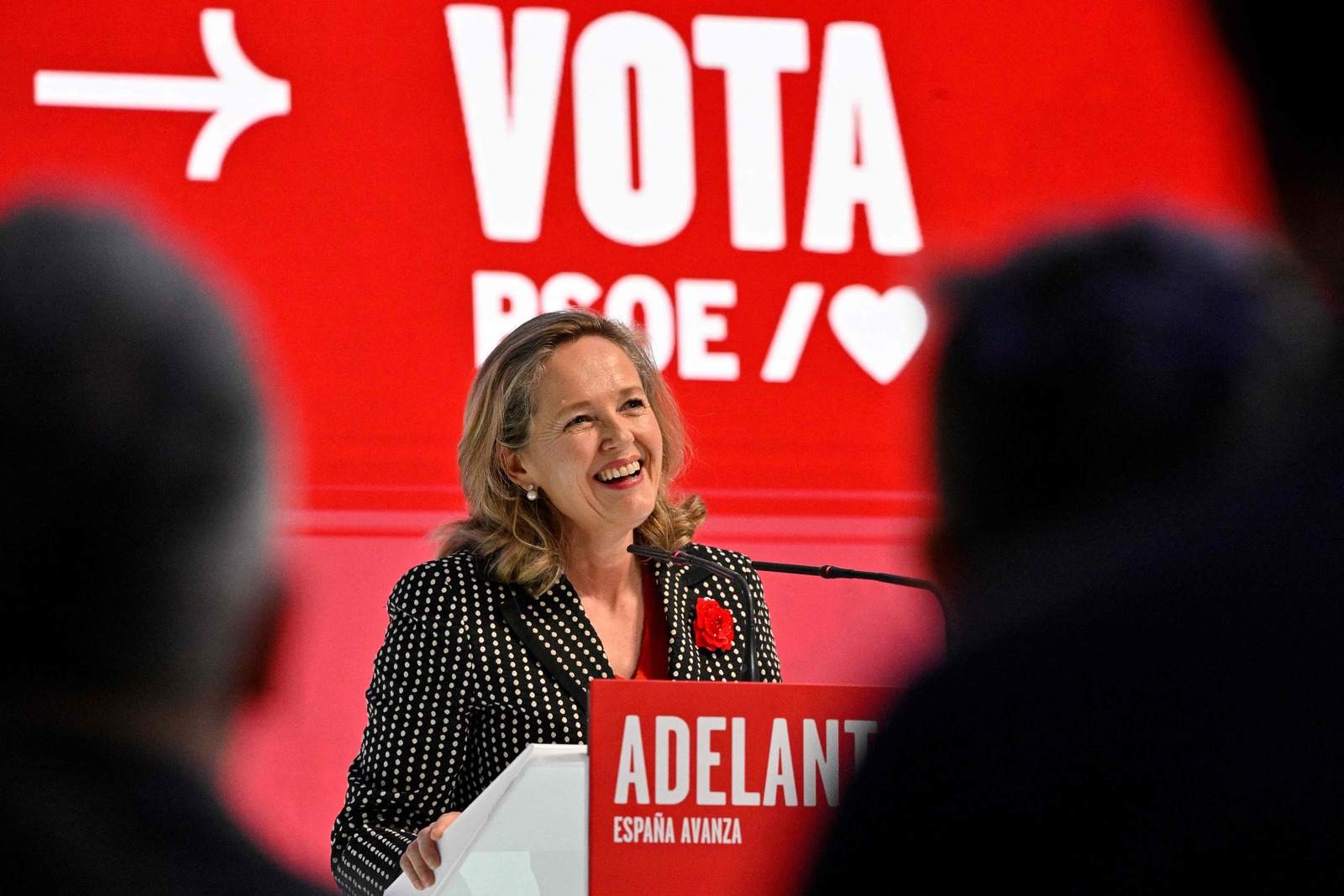 La vicepresidenta Nadia Calvi&ntilde;o ha llamado a mantener un &laquo;proyecto econ&oacute;mico progresista&raquo;. (Javier SORIANO/AFP)