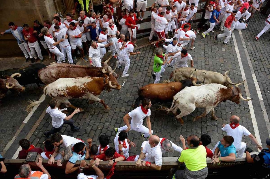 Un momento del encierro.