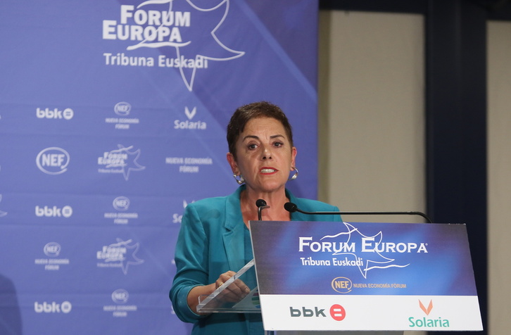 Mertxe Aizpurua, en el acto Forum Europa.