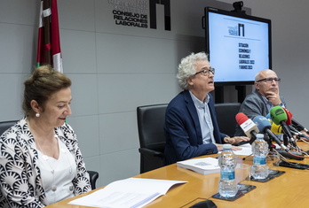Presentación del informe en la sede del Consejo de Relaciones Laborales.