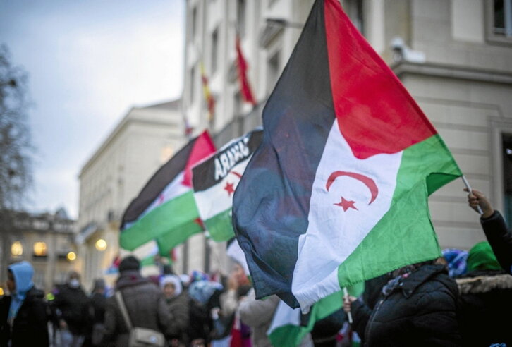 Sahararen aldeko manifestazio bat Gasteizen.