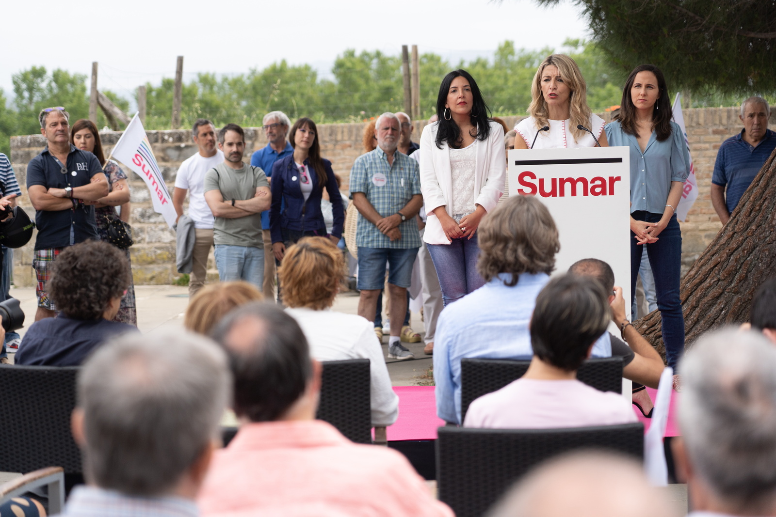Yolanda Díaz y Ione Belarra en el acto de Iruñea. (Jagoba MANTEROLA/FOKU) Yolanda Díaz y Ione Belarra en el acto de Iruñea. (Jagoba MANTEROLA/FOKU)