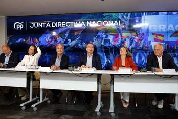 Alberto Núñez Feijóo, en la reunión de la Junta Directiva Nacional del PP.