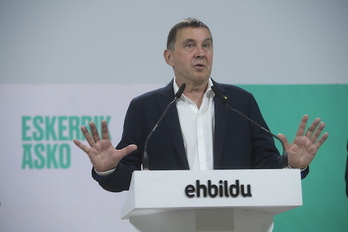 Comparecencia de EH Bildu para valorar los resultados de las elecciones al Parlamento español.