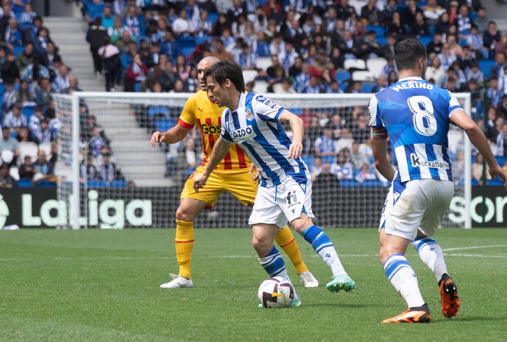 David Silva en uno de sus últimos partidos en Anoeta.