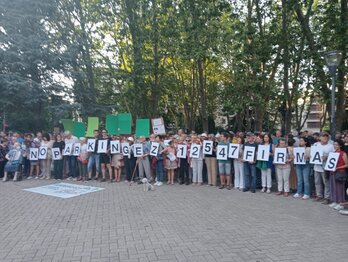 Movilización de este viernes en la Plaza de la Cruz.