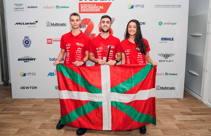 ‘Formula Student Bizkaia’ proiektuan parte hartu duten ikasleetako batzuk, irudian.