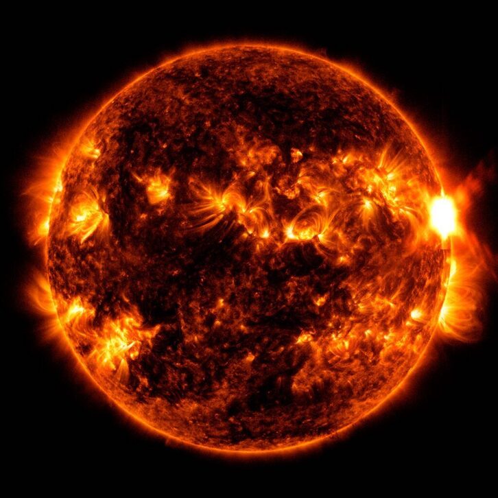 Imagen difundida por la NASA del Sol a las 20.21 del pasado sábado en Euskal Herria.