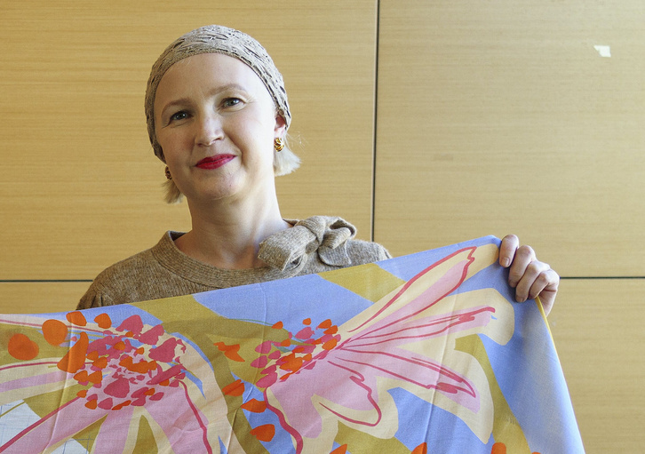 Amaia Goirigolzarri, en un acto de concienciación sobre el sarcoma en 2021.