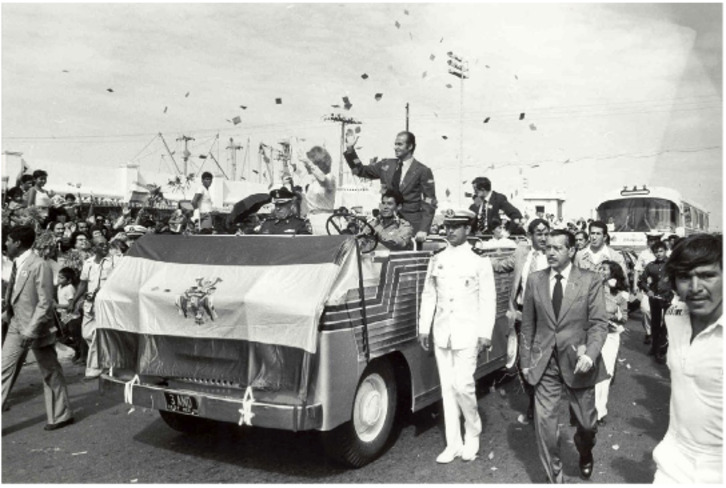 El rey español, por México D.F. en la visita de 1978. 