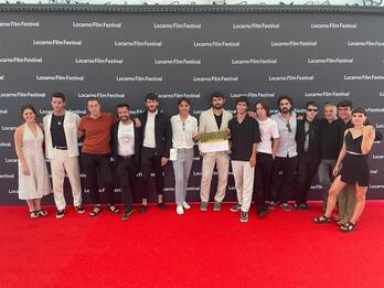 ‘Negu Hurbilak’ filmeko lantaldea, Locarnon.
