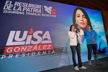 Luisa González con su segundo, Andres Arauz.