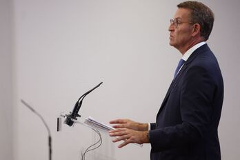 Feijóo, el martes tras la reunión con Felipe de Borbón.