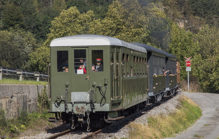 Trenbidearen Euskal Museoan ‘Zugastieta’ tren historikoa, artxiboko irudian.