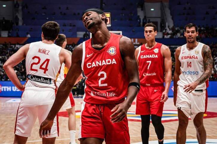 El canadiense Shai Gilgeous-Alexander, con sus 30 puntos y su irrupción en los instantes finales, ha enviado a la selección española a la calle.