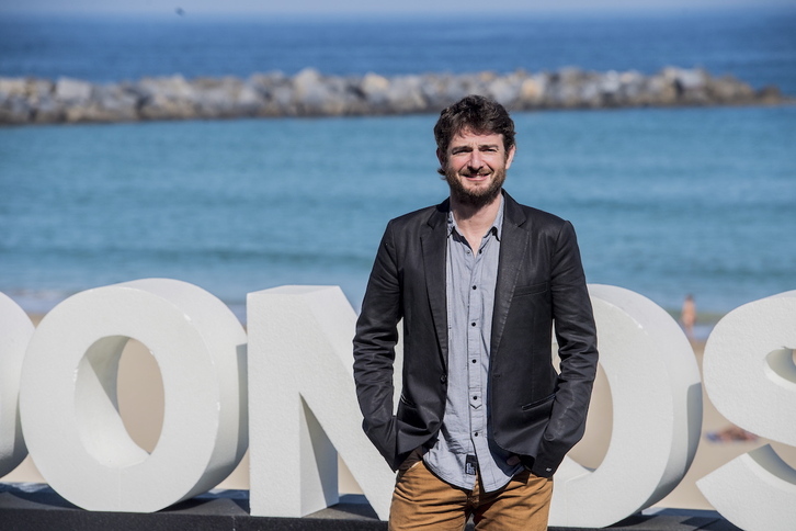 Gorka Otxoa, presentando ‘Fe de etarras’ en Zinemaldia de 2017.