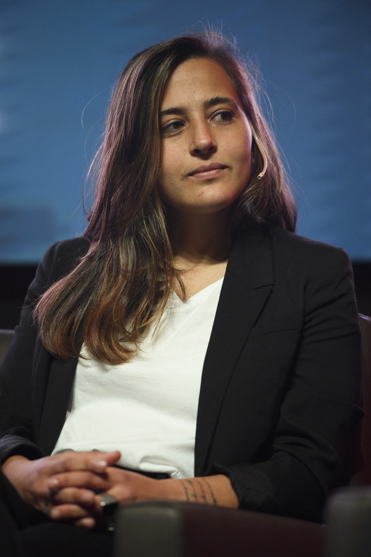 Aintzane Encinas, en una jornada sobre el deporte.