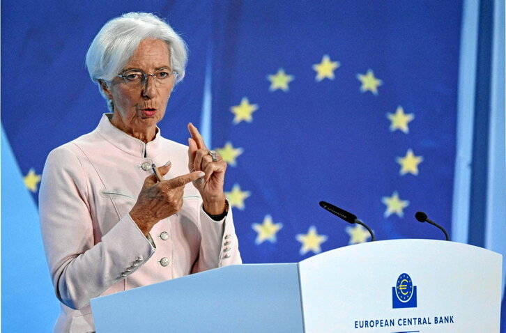 Christine Lagarde, en la comparecencia posterior al Consejo de Gobierno del BCE.