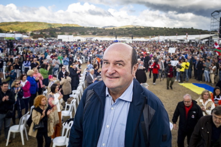 Andoni Ortuzar, presidente del EBB, en el Alderdi Eguna de 2022.