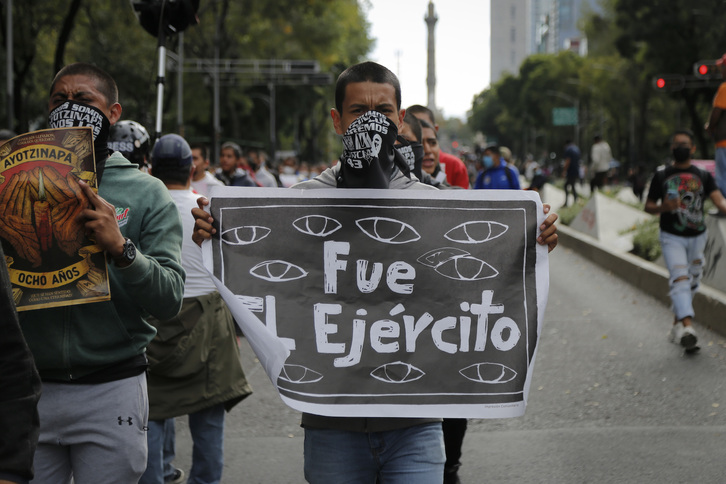 Protesta por el caso Ayotzinapa en Ciudad de México. 