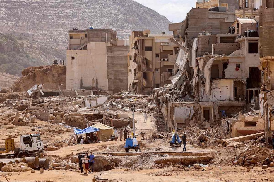 Más de 2.000 edificios han sido destruidos por el ciclón en Derna.