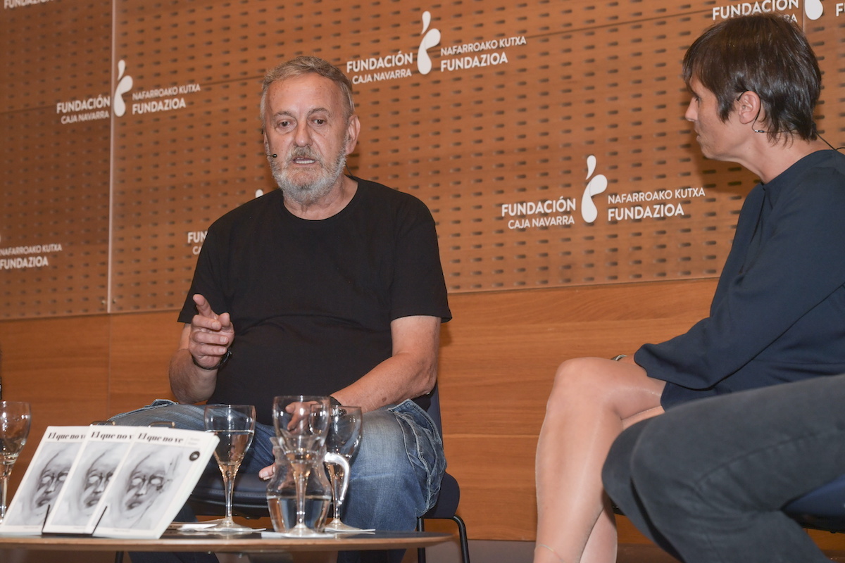 Montxo Rejano, en la presentación. (Idoia Zabaleta | Foku)