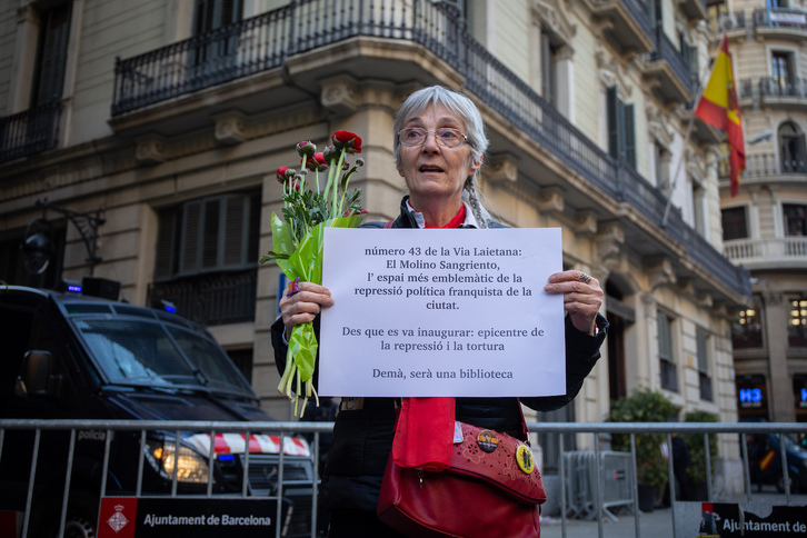 Protesta ante la comisaría de Via Laietana, en Barcelona, en una imagen de archivo.