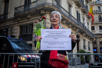Protesta ante la comisaría de Via Laietana, en Barcelona, en una imagen de archivo. 
