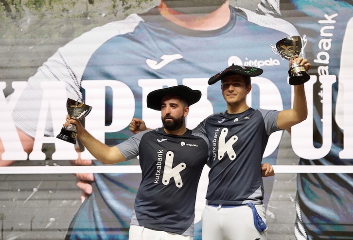 Maldonado eta Ibai Perez, Kutxabank Pala Ligako iazko irabazleak.