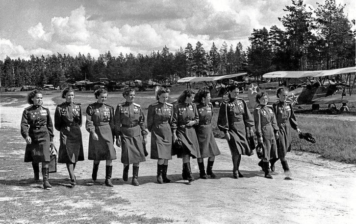 Las “Brujas de la noche” en junio de 1945. Fotografías: Museo Central de las Fuerzas Armadas de la Federación Rusa, ava.org.ru