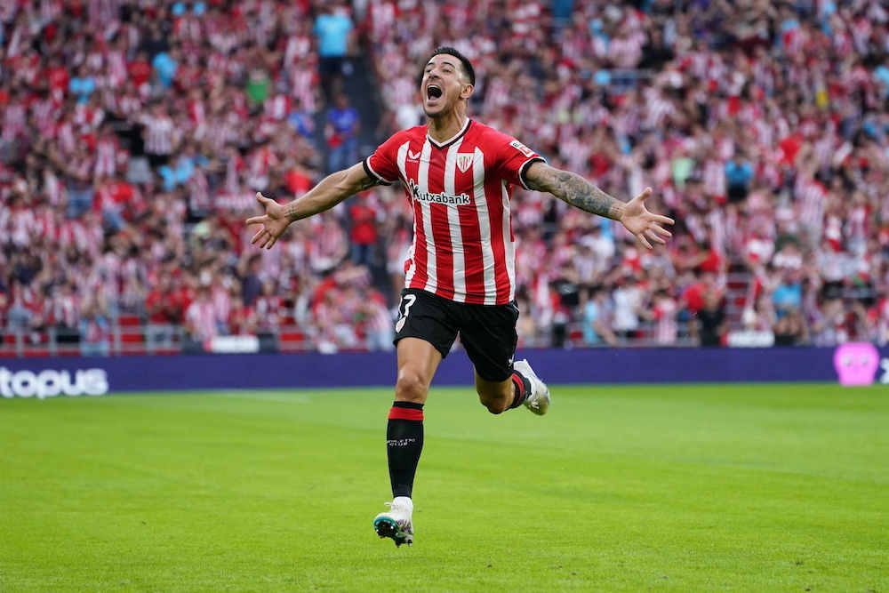 Yuri ha abierto el marcador con una falta a los seis minutos. (Aritz LOIOLA / FOKU)