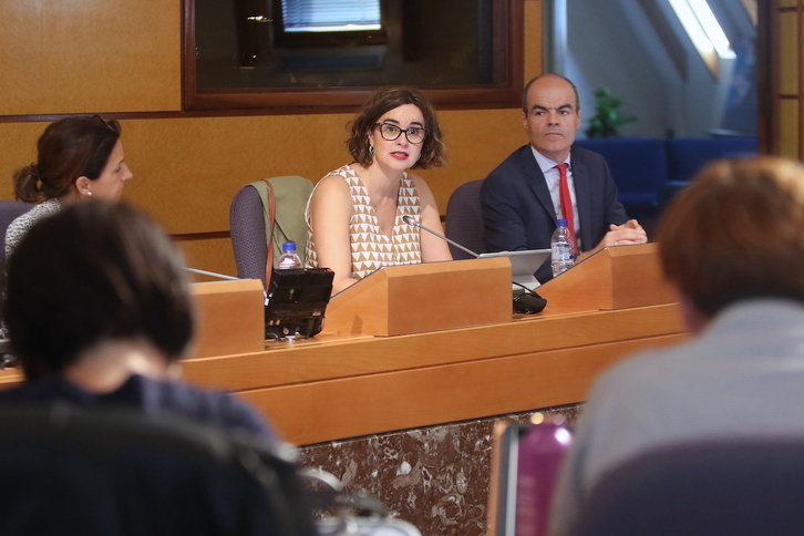 Elixabete Etxanobe, en su comparecencia ante las Juntas Generales de Bizkaia.