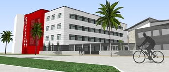 Recreación del nuevo edificio que se va a construir en el centro de FP de Elorrieta.