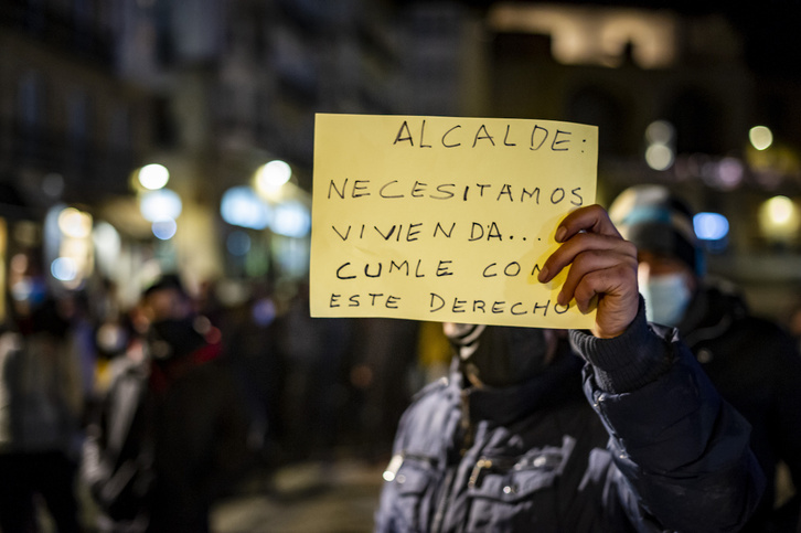 Foto de archivo de una movilización por la vivienda en Gasteiz.
