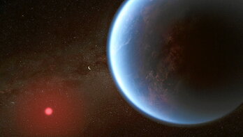 Recreación del exoplaneta K2-18 b realizada por un artista para la NASA.