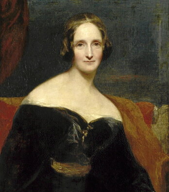 Retrato de Mary Shelley por Richard Rothwell, exhibido en la Royal Academy en 1840.