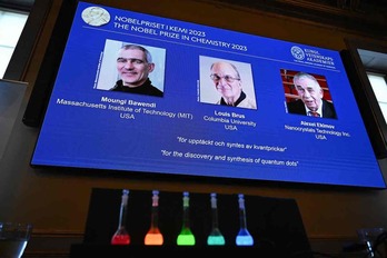 Presentación de los tres científicos que han ganado el Nobel de Química.