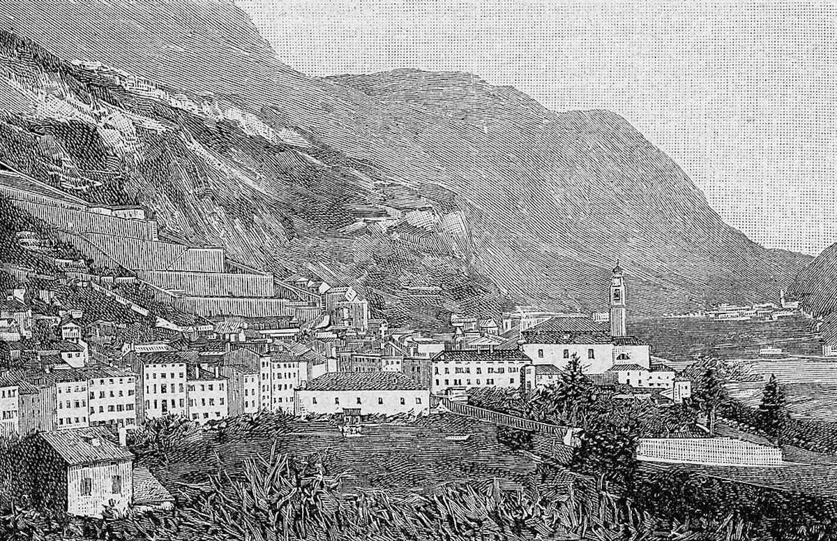 Xilografía de Longarone en 1894. (Le Cento Città d'Italia / Wikimedia Commons)