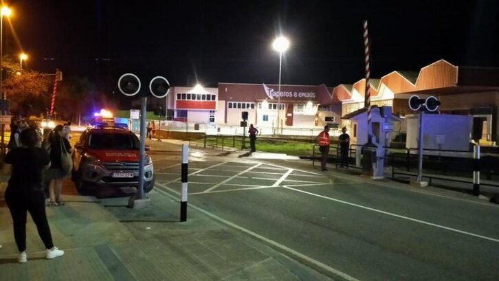 La Policía Foral, en el lugar del siniestro.