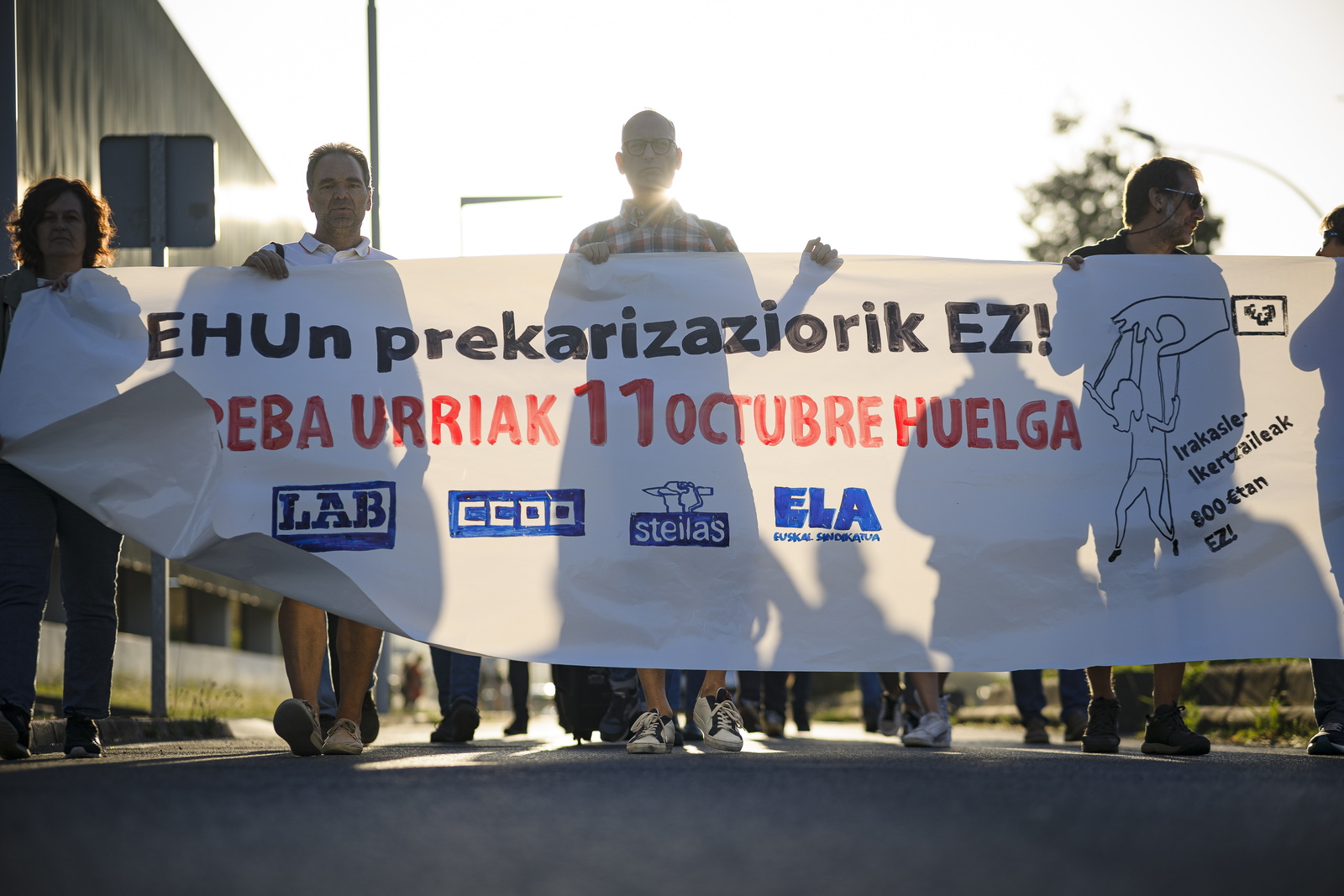 LAB, CCOO, Steilas eta ELA sindikatuek deitu zuten greba. (Aritz LOIOLA/FOKU)