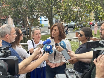 Garamendi, en el encuentro con los medios de este viernes en Bilbo.