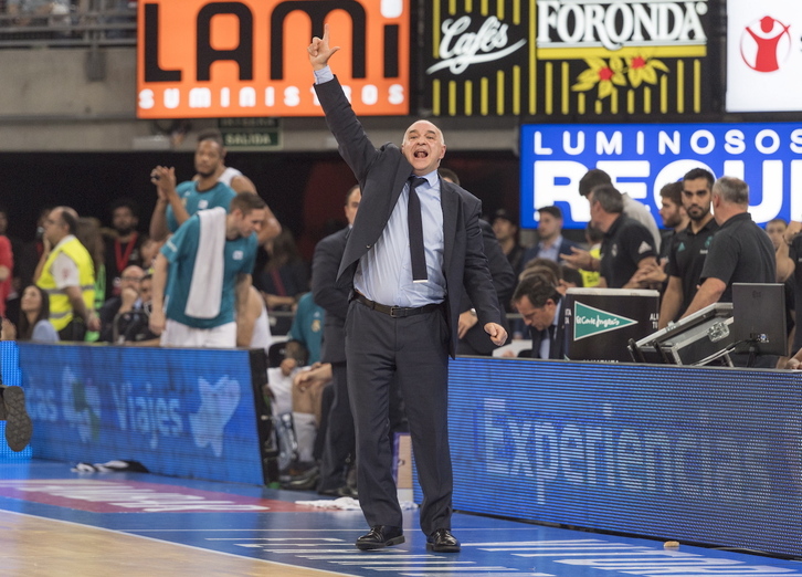 Pablo Laso en una de sus últimas visitas a Gasteiz, entonces como técnico del Real Madrid.