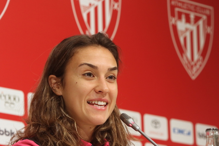 Nahikari Garcia, Lezamako prentsa aretoan. 