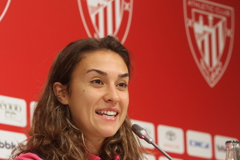 Nahikari Garcia, Lezamako prentsa aretoan. 