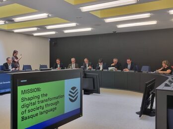 Estrasburgoko kamerako hizkuntza gutxituen lan taldean egindako aurkezpena.