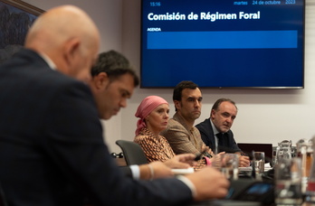 Reunión de la Comisión de Régimen Foral en el Parlamento de Nafarroa. 