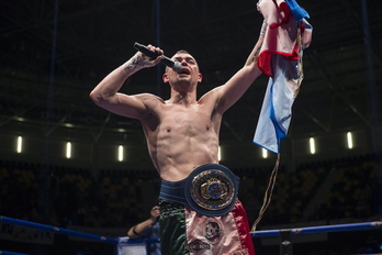 Andoni Gago celebrando la victoria en el Campeonato de Europa en 2018.