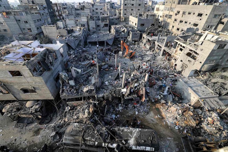 Escombros en Khan Jounis, en Gaza. 