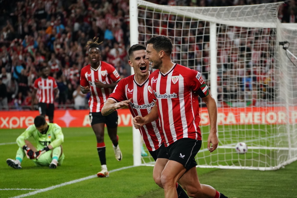 De Marcos ha marcado el gol del Athletic en el primer tiempo. (Aritz LOIOLA / FOKU) De Marcos ha marcado el gol del Athletic en el primer tiempo. (Aritz LOIOLA / FOKU)